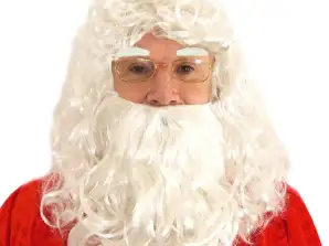 Perucă Moș Crăciun cu barbă și sprâncene 190G – Accesorii costum