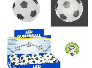 Миготливий світлодіодний гумовий м'яч футбольний – чорний/білий діаметр 6 5см