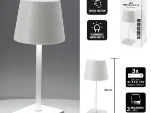 Lampe de bureau LED blanche à piles 26cm utilisation flexible