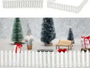 White Gnome Garden Fence Miniature Decorative Border 90x5cm