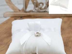 Fehér gyűrűpárna esküvőkre kb. 18x18cm – elegáns ceremónia kiegészítők