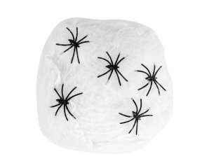 Telaraña blanca 40G con 5 arañas decoración Halloween