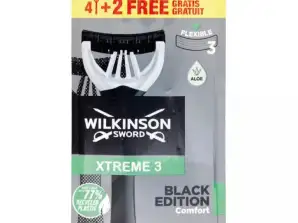 Wilkinson Xtreme3 Black Edition eldobható borotva 4 2 készlet Precíz és sima borotválkozás