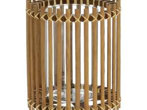 Rattan lantern round approx. 23cm high - Natural and stylish lighting for your home
