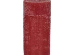 XL Pillar Candle Rustic in Old Red 10x20cm Eye-catching decorative element