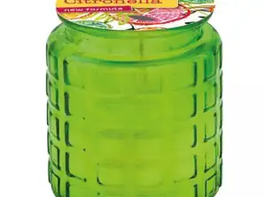 Citronella candle 170g in green glass jar with white wax – Effective insect repellent