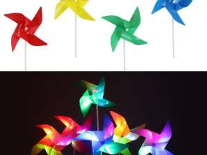 LED vindmøller sett 4 / s lysende fargerike vindmøller for moro og dekorasjon