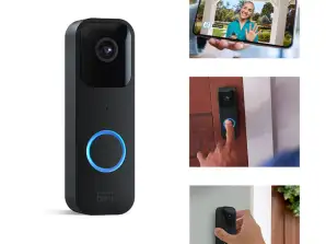 Blikanie video zvončeka, čierna | 1080p HD, infračervené nočné videnie, Alexa kompatibilné