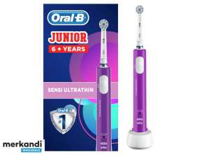 Oral B Junior Cepillo de dientes eléctrico para niños de 6 años en morado