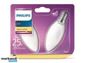 Philips LED Warm White E14 2,2W = 25W 250 Lumen (2 St.)