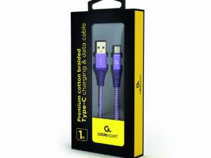 КабельXpert USB Type-C кабель с металлическими разъемами 1м CC-USB2B-AMCM-1M-PW