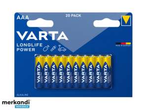 Baterie Varta Alcaline, Micro, AAA, LR03, 1.5V Longlife Power (pachet de 20)