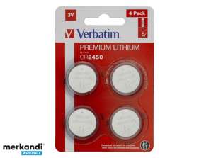 Літієва батарея Verbatim, Knopfzelle, CR2450, 3 В - блістер (4 шт.)