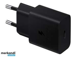 Сетевое зарядное устройство Samsung, 15 Вт + кабель для передачи данных USB-C, черный — EP-T1510XBEGEU