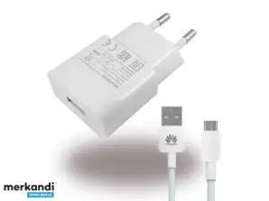 Huawei lader / adapter + Micro USB-kabel 1000mA hvit BULK - HW-050100E01