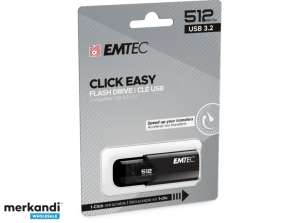 USB FlashDrive 512GB EMTEC B110 Spustelėkite Easy (Juoda) USB 3.2 (20MB/s)