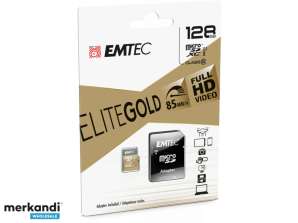 MicroSDXC 256GB EMTEC +Adapteris CL10 EliteGold UHS-I 85MB/s lizdinė plokštelė