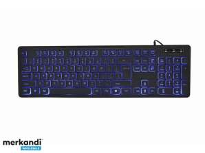 Gembird backlight teclado multimídia 3 cores preto EUA layout KB UML3 02