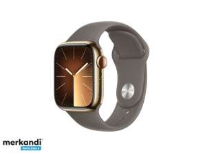 Apple Watch S9 stål 41mm GPS mobil Gold Sport Band Clay M/L MRJ63QF/A