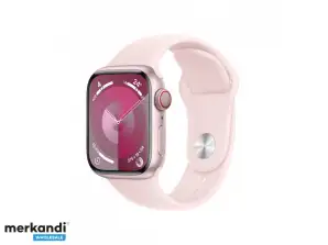Apple Watch S9 ötvözet. 41 mm-es GPS Cellular rózsaszín sportszíj M/L MRJ03QF/A