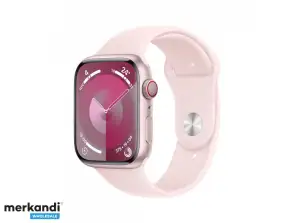 Apple Watch S9 Alloy. Banda deportiva GPS celular de 45 mm Rosa claro S / M MRMK3QF / A