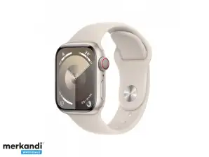 Apple Watch S9 sakausējums. 41 mm GPS mobilā Starlight sporta josla M/L MRHP3QF/A