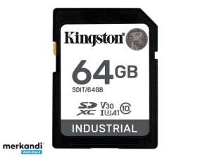 Kingston 64GB SDXC Endüstriyel 40C - 85C C10 UHS I U3 V30 A1 pSLC SDIT/64GB