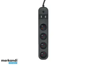 Gembird Smart PowerStrip USB-lader 4 kontakter TSL PS F4U 01