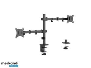 Gembird Adjustable 2 Display Table Arm 17inch 32inch 9 kg MA D2 03