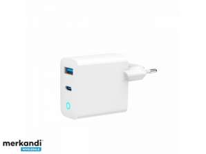 Gembird 2 Port 30W GaN USB Fast Charger LED White TA UC PDQC30L W 01