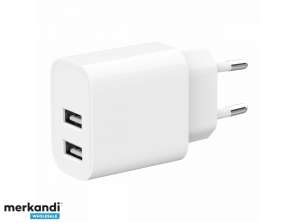 Gembird Universal USB Charger with 2 Ports 2 4 A White TA UC 2A12 01