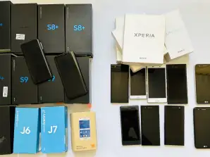 Mix of phones, Sony Xperia, Samsung, LG - Different status