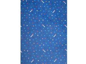 Blue vinyl table cloths with star print 140x220cm