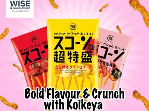 Oppdag autentiske japanske snacks: KOIKEYA Scorn Yamitsuki BBQ, reker