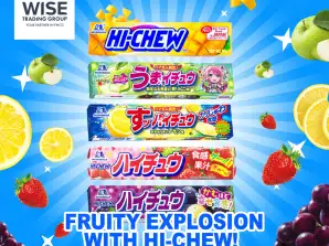 Japansk MORINAGA HI-CHEW Candy sortiment - Mango, Green Apple, Citron, Jordbær & Drue - Engros 55.2g Pack