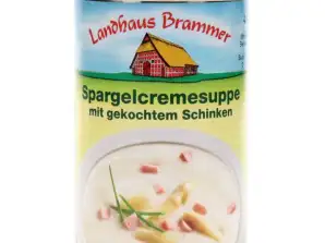 400ml asparges kremsuppe med kokt skinke Landhaus Brammer