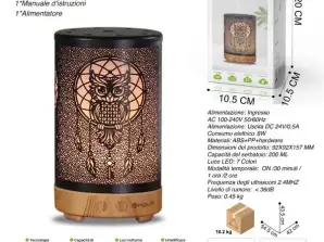 Widely Essential Oil Diffuser with 7LED Color Options - Atmosphere Anywhere Aromatherapy Essential Oil in Metal, Wood Grain Base, European Standard