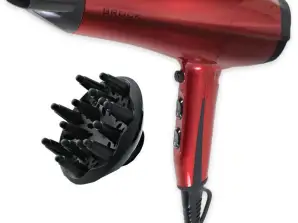 BROCK HD 8302 RD Hairdryer with Ionisation Function, 1800-2200 W Power, 3 Levels