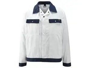 Izturīga balta darba jaka ar kabatām: talismans MacMichael Peru 04509-800-61 izmēros no S līdz 3XL