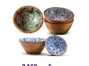 Mozaik/emajl unutarnja drvena zdjela - različiti dizajni