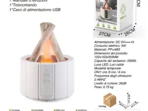 Zvlhčovač táborového ohňa aróma difuzér ultrazvukovej realistickej lampy hmla LED difúzor W8F7 Esenciálny olej so studeným ohňom