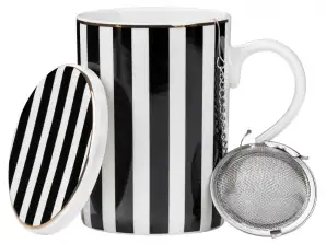 PRIMA DECO VERTICA Mug with Infuser 380 ml Porcelain Infuser