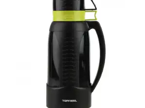 Thermos with glass insert TOPFANN black-green 1l 2 cups 1000ml