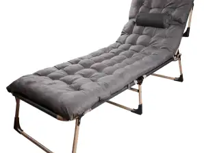 Zložljiva poslovna kamping postelja 193 cm temno siva