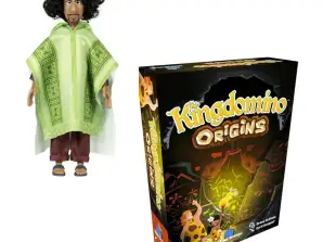 Nagykereskedelmi ajánlat: kb. 2 raklap játék - kék narancssárga Kingdomino Origins &; Disney Encanto Bruno műanyag divatbaba