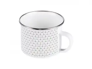 Emalio puodelis su dangčiu Korio korpusas 1.4l Pieno puodelio emalis 14cm