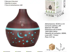 Vase Humidifier New Truck Aroma Diffuser LED Colourful Light Transform 300 ml Aroma Humidifier for Car Bedroom Office Home