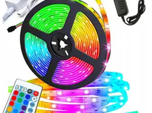 Vodotěsný RGB SMD LED PÁSEK 5M barevné dálkové ovládání pro policový regál