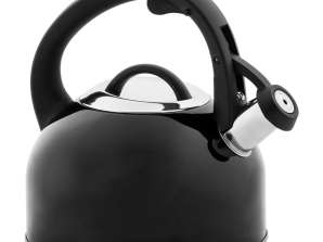 Stainless Steel Kettle With Whistle 2.5L Induction Black