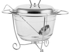 Soup warmer casserole dish with warmer and vase spoon TOPFANN 3.9l